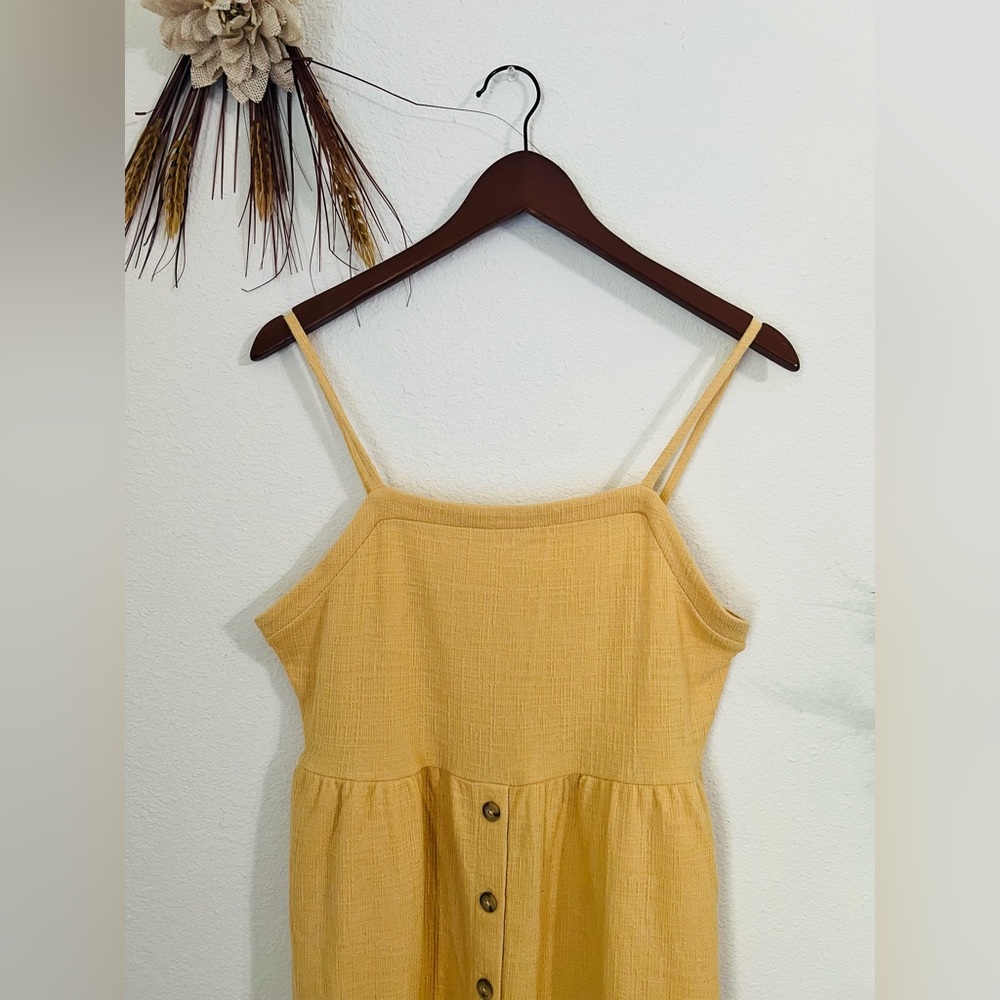 Madewell Cami Button-Front Textured Pickets Midi Dress Size Medium - Picture 9 of 12